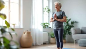 A yoga teacher says this is the simple three-move standing sequence she uses to improve posture and balance in older adults