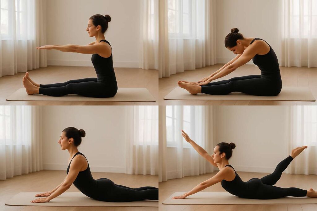 A Pilates instructor says your back feels stiff because you’re not moving it enough—try doing these four spine-lengthening moves to fix it